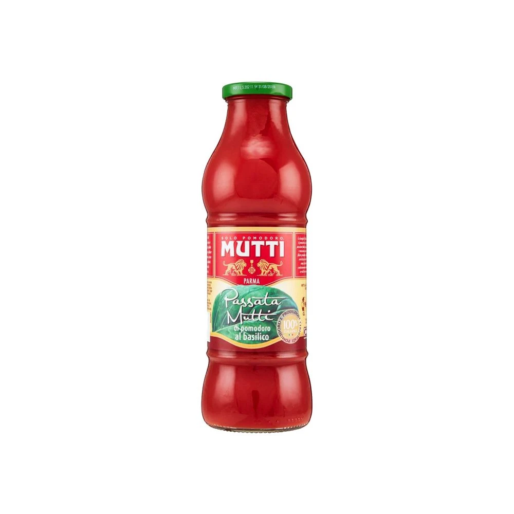Mutti Passata Di Pomodoro Al Basilico Gr.700 3 Mutti Passata Di Pomodoro Al Basilico Gr.700