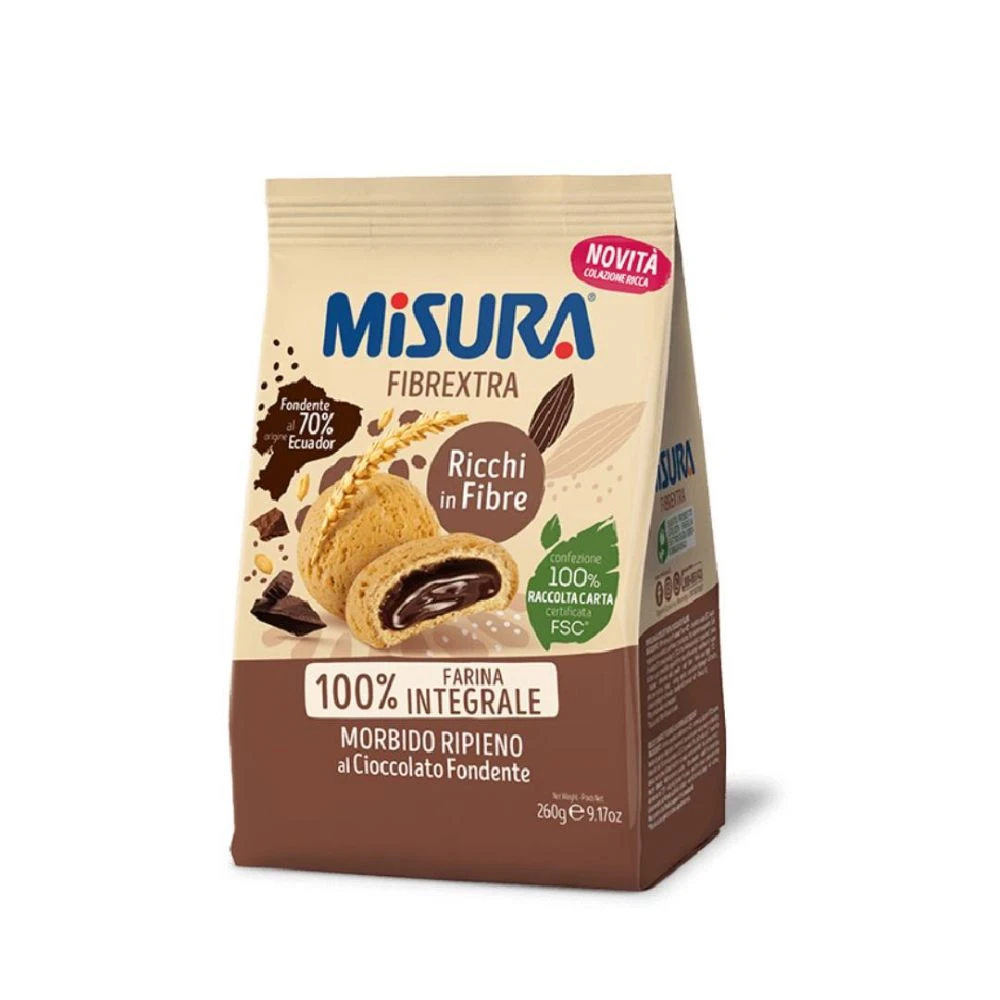 Misura Frollini Ripieni Di Cioccolato Fondente Gr.260 3 Misura Frollini Ripieni Di Cioccolato Fondente Gr.260